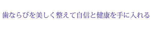 歯ならびを美しく整えて自信と健康を手に入れる